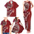 Samoan Siapo Art Tattoo Polynesian Pattern Family Matching Tank Maxi Dress and Hawaiian Shirt Red Color - Polynesian Pride