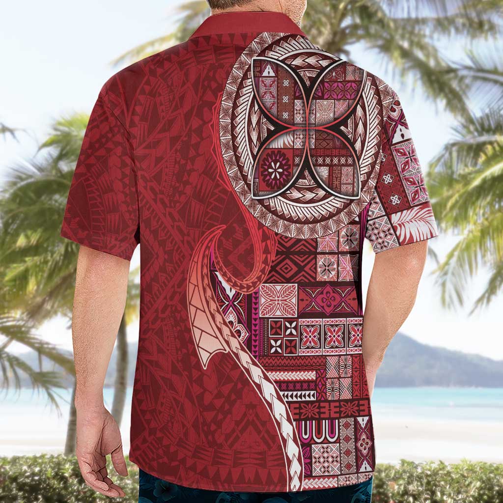 Samoan Siapo Art Tattoo Polynesian Pattern Hawaiian Shirt Red Color - Polynesian Pride
