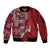 Samoan Siapo Art Tattoo Polynesian Pattern Sleeve Zip Bomber Jacket Red Color - Polynesian Pride