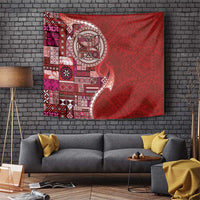 Samoan Siapo Art Tattoo Polynesian Pattern Tapestry Red Color - Polynesian Pride