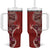 Samoan Siapo Art Tattoo Polynesian Pattern Tumbler With Handle Red Color - Polynesian Pride