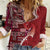 Samoan Siapo Art Tattoo Polynesian Pattern Women Casual Shirt Red Color - Polynesian Pride