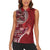 Samoan Siapo Art Tattoo Polynesian Pattern Women Sleeveless Polo Shirt Red Color - Polynesian Pride