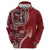 Samoan Siapo Art Tattoo Polynesian Pattern Zip Hoodie Red Color - Polynesian Pride