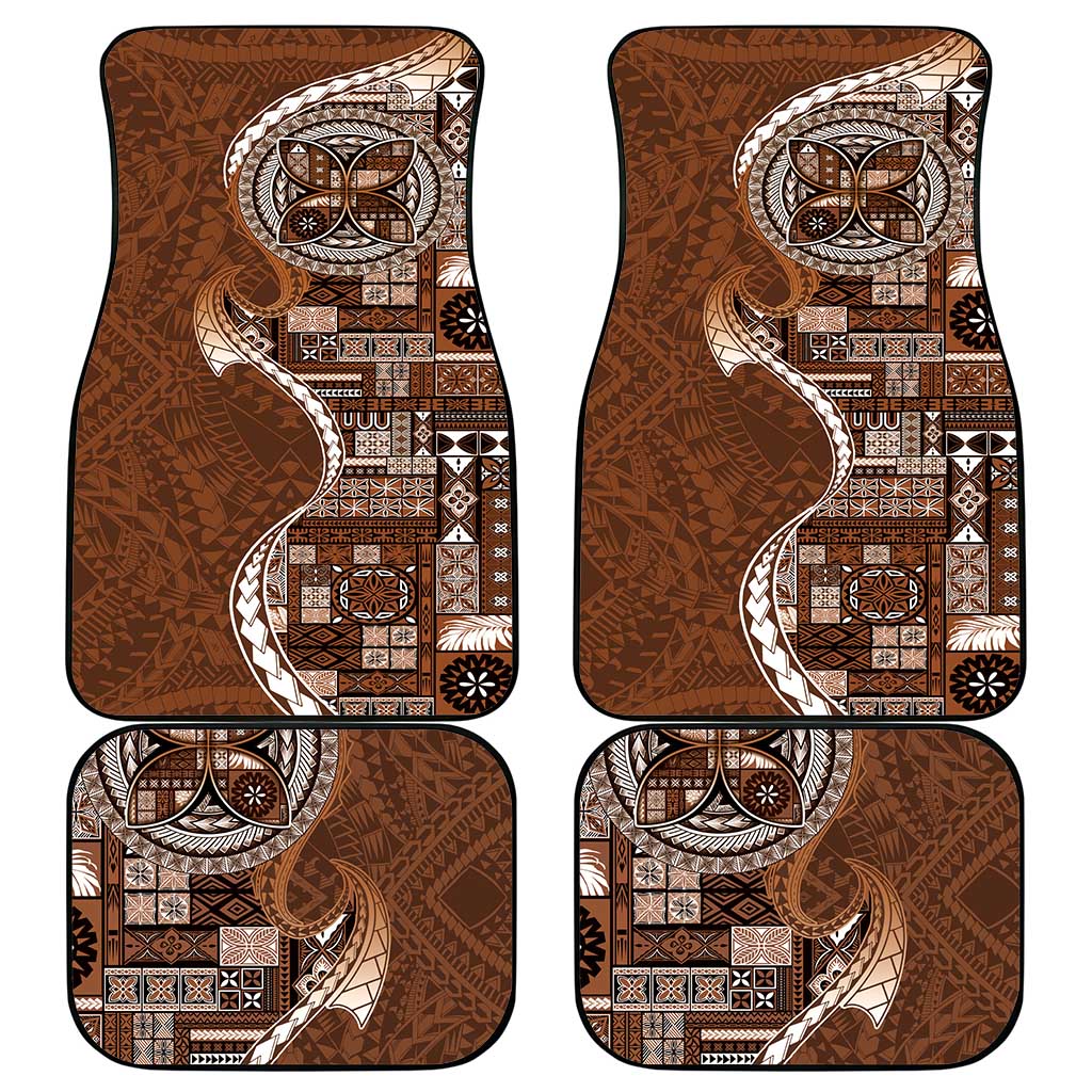 Samoan Siapo Art Tattoo Polynesian Pattern Car Mats Brown Color - Polynesian Pride