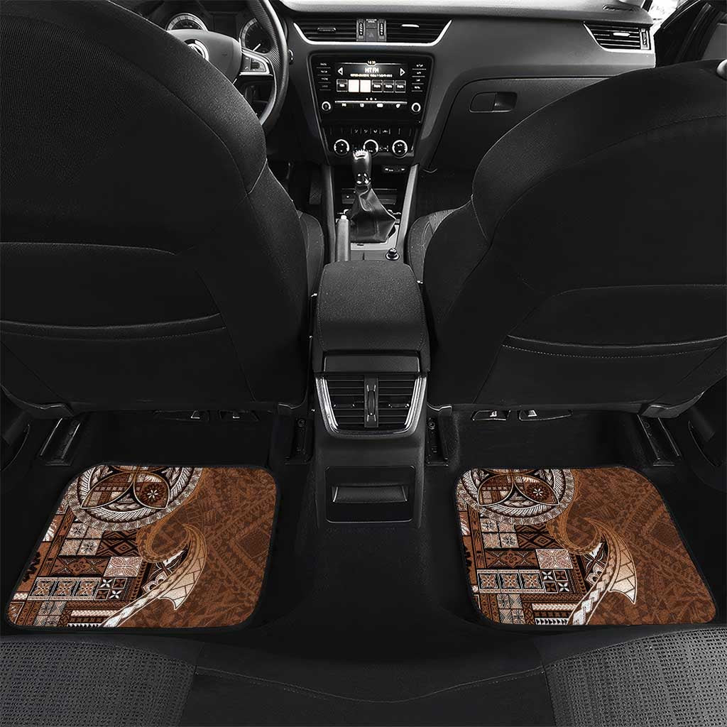 Samoan Siapo Art Tattoo Polynesian Pattern Car Mats Brown Color - Polynesian Pride