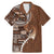 Samoan Siapo Art Tattoo Polynesian Pattern Family Matching Mermaid Dress and Hawaiian Shirt Brown Color - Polynesian Pride