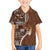 Samoan Siapo Art Tattoo Polynesian Pattern Family Matching Off Shoulder Maxi Dress and Hawaiian Shirt Brown Color - Polynesian Pride