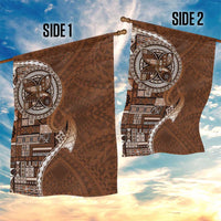 Samoan Siapo Art Tattoo Polynesian Pattern Garden Flag Brown Color - Polynesian Pride