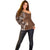 Samoan Siapo Art Tattoo Polynesian Pattern Off Shoulder Sweater Brown Color - Polynesian Pride