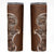 Samoan Siapo Art Tattoo Polynesian Pattern Skinny Tumbler Brown Color - Polynesian Pride
