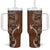 Samoan Siapo Art Tattoo Polynesian Pattern Tumbler With Handle Brown Color - Polynesian Pride