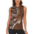 Samoan Siapo Art Tattoo Polynesian Pattern Women Sleeveless Polo Shirt Brown Color - Polynesian Pride