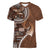 Samoan Siapo Art Tattoo Polynesian Pattern Women V-Neck T-Shirt Brown Color - Polynesian Pride