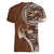 Samoan Siapo Art Tattoo Polynesian Pattern Women V-Neck T-Shirt Brown Color - Polynesian Pride
