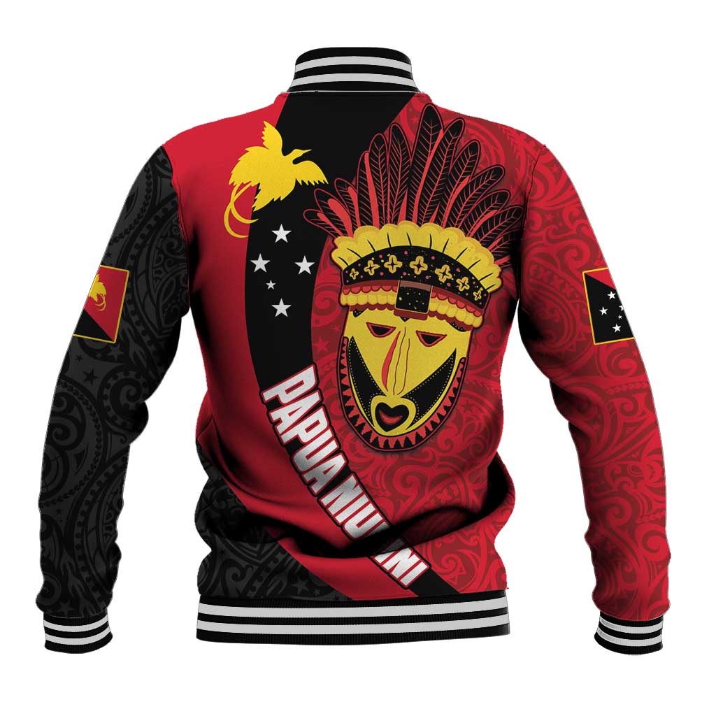 Papua New Guinea Mask Festival Baseball Jacket Papua Niugini Tribe Mask Melanesian Pattern