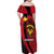 Papua New Guinea Mask Festival Family Matching Off Shoulder Maxi Dress and Hawaiian Shirt Papua Niugini Tribe Mask Melanesian Pattern