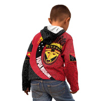 Papua New Guinea Mask Festival Kid Hoodie Papua Niugini Tribe Mask Melanesian Pattern