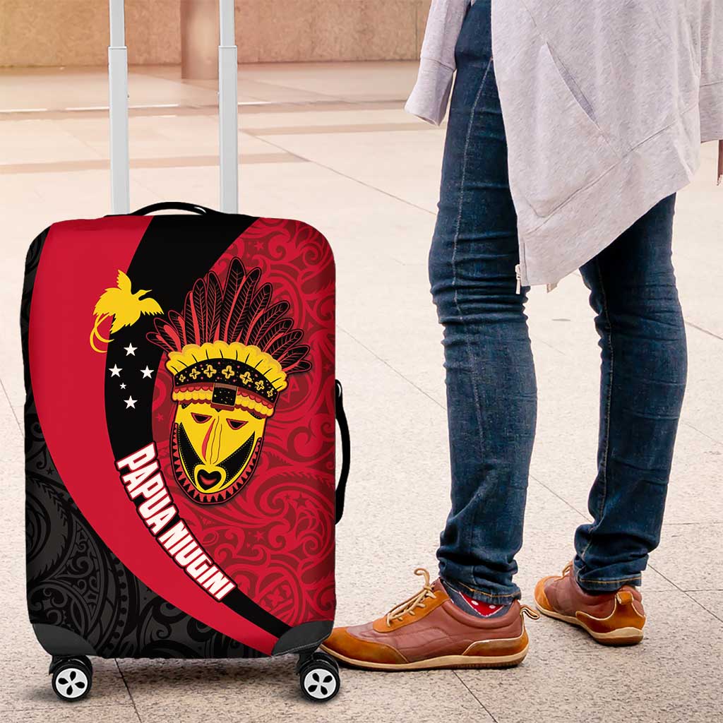 Papua New Guinea Mask Festival Luggage Cover Papua Niugini Tribe Mask Melanesian Pattern