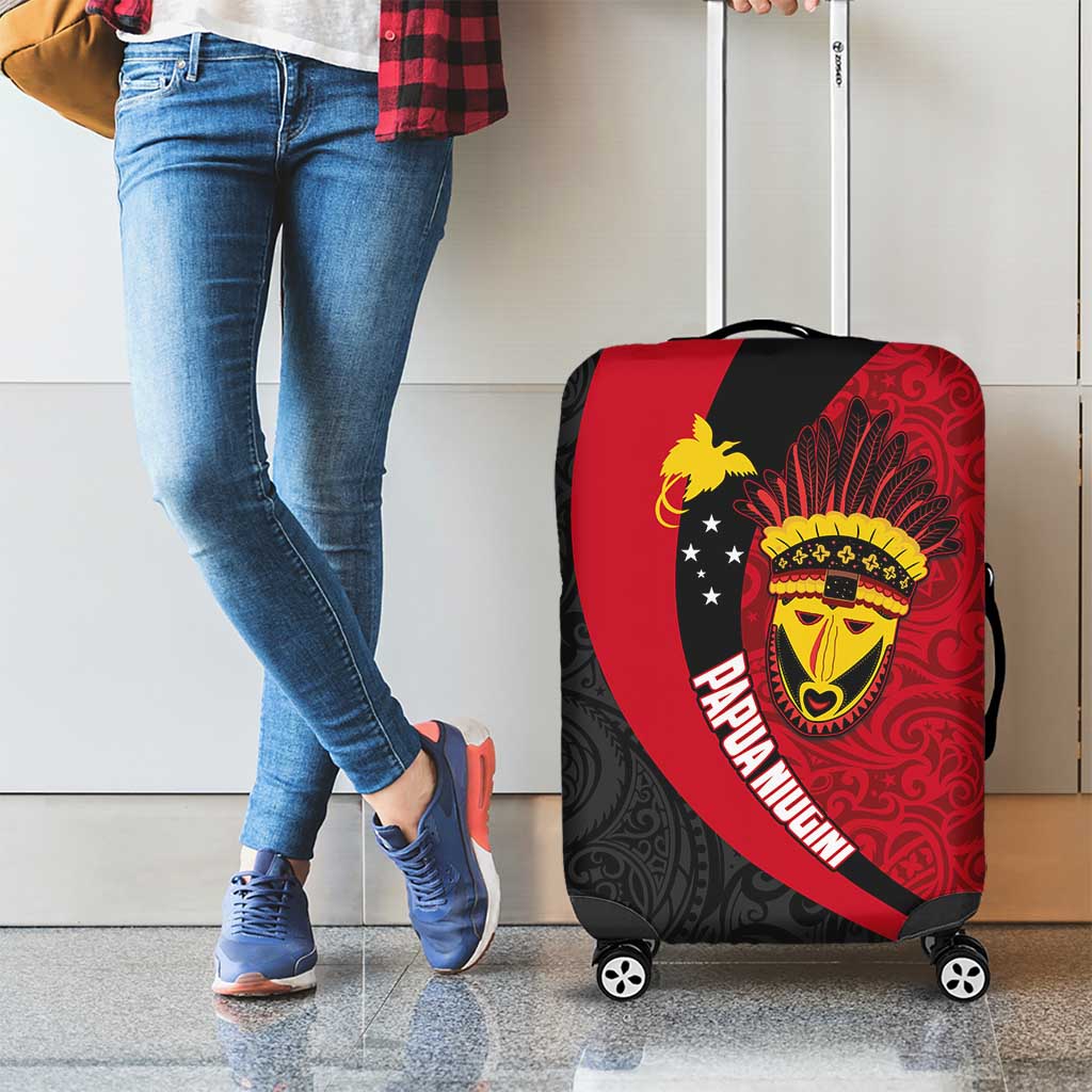 Papua New Guinea Mask Festival Luggage Cover Papua Niugini Tribe Mask Melanesian Pattern