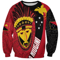 Papua New Guinea Mask Festival Sweatshirt Papua Niugini Tribe Mask Melanesian Pattern