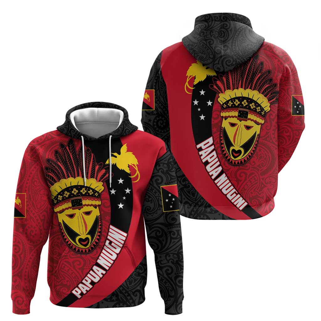 Papua New Guinea Mask Festival Zip Hoodie Papua Niugini Tribe Mask Melanesian Pattern