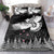 New Zealand Kea Bird Bedding Set Maori Tattoo and Silver Fern Black Color