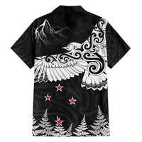 New Zealand Kea Bird Family Matching Long Sleeve Bodycon Dress and Hawaiian Shirt Maori Tattoo and Silver Fern Black Color LT03 - Polynesian Pride
