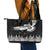 New Zealand Kea Bird Leather Tote Bag Maori Tattoo and Silver Fern Black Color