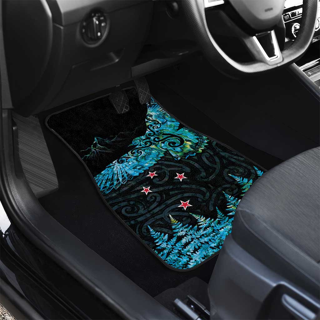 New Zealand Kea Bird Car Mats Maori Tattoo and Silver Fern Paua Shell Style
