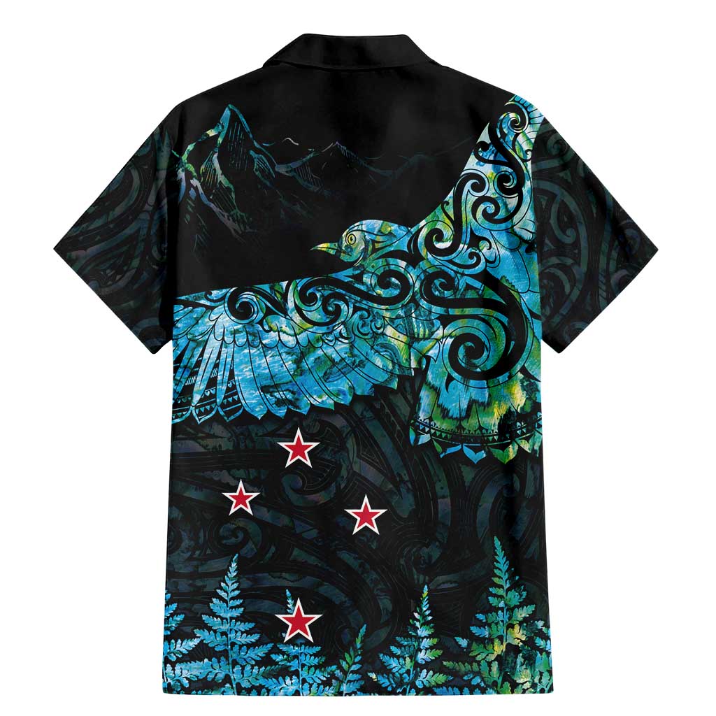 New Zealand Kea Bird Family Matching Mermaid Dress and Hawaiian Shirt Maori Tattoo and Silver Fern Paua Shell Style LT03 - Polynesian Pride