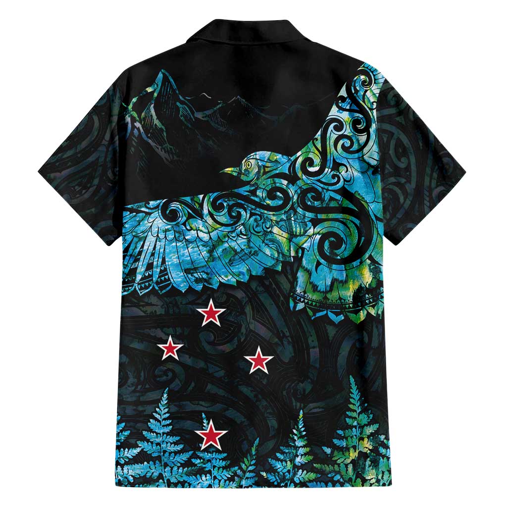 New Zealand Kea Bird Family Matching Short Sleeve Bodycon Dress and Hawaiian Shirt Maori Tattoo and Silver Fern Paua Shell Style LT03 - Polynesian Pride
