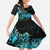New Zealand Kea Bird Kid Short Sleeve Dress Maori Tattoo and Silver Fern Paua Shell Style