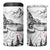 New Zealand Kea Bird 4 in 1 Can Cooler Tumbler Maori Tattoo and Silver Fern White Color