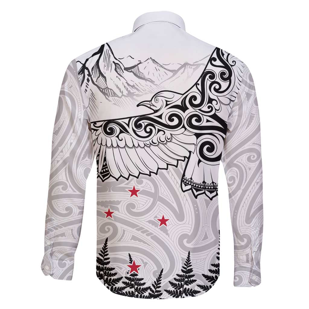 New Zealand Kea Bird Family Matching Short Sleeve Bodycon Dress and Hawaiian Shirt Maori Tattoo and Silver Fern White Color LT03 - Polynesian Pride