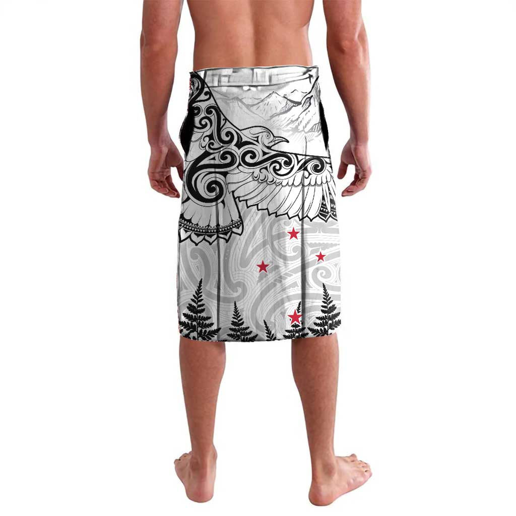 New Zealand Kea Bird Lavalava Maori Tattoo and Silver Fern White Color