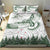 New Zealand Kea Bird Bedding Set Maori Tattoo and Silver Fern Green Color