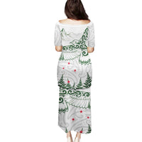 New Zealand Kea Bird Family Matching Puletasi and Hawaiian Shirt Maori Tattoo and Silver Fern Green Color LT03 - Polynesian Pride