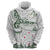 New Zealand Kea Bird Hoodie Maori Tattoo and Silver Fern Green Color