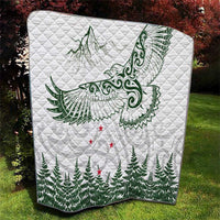 New Zealand Kea Bird Quilt Maori Tattoo and Silver Fern Green Color LT03 - Polynesian Pride