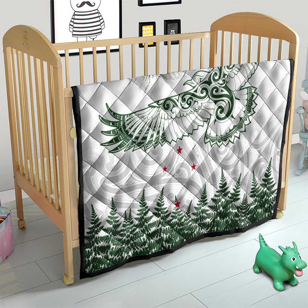New Zealand Kea Bird Quilt Maori Tattoo and Silver Fern Green Color LT03 - Polynesian Pride
