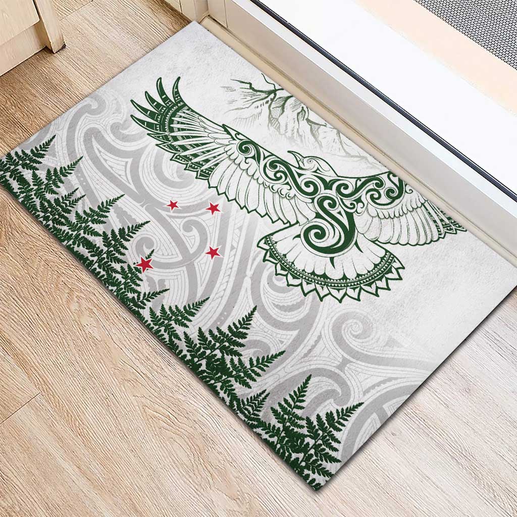 New Zealand Kea Bird Rubber Doormat Maori Tattoo and Silver Fern Green Color LT03 - Polynesian Pride