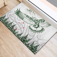 New Zealand Kea Bird Rubber Doormat Maori Tattoo and Silver Fern Green Color LT03 - Polynesian Pride