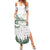 New Zealand Kea Bird Summer Maxi Dress Maori Tattoo and Silver Fern Green Color