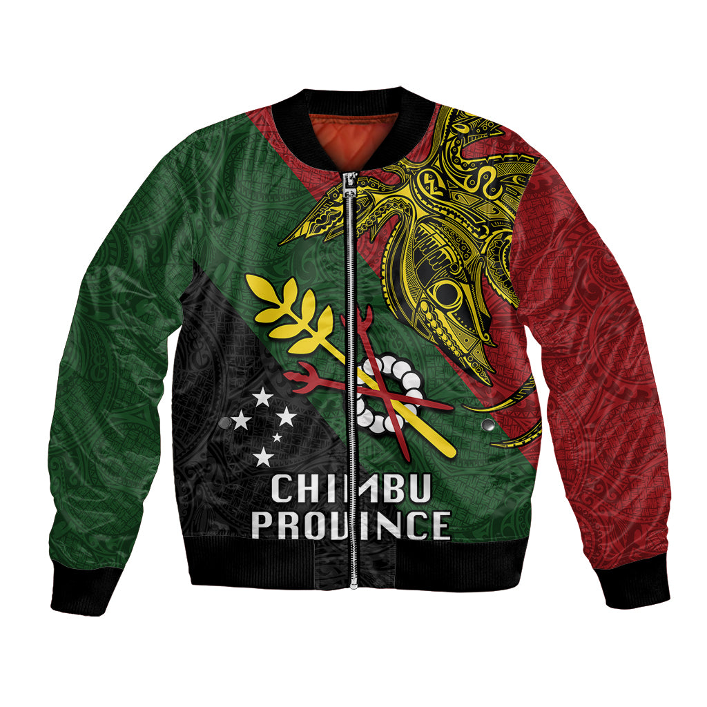 Papua New Guinea Chimbu Province Bomber Jacket PNG Birds Of Paradise Polynesian Arty Style LT03 Unisex Green - Polynesian Pride