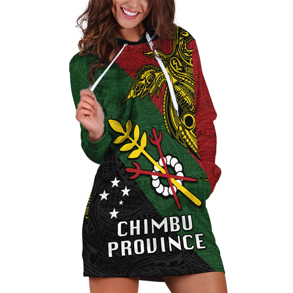 Papua New Guinea Chimbu Province Hoodie Dress PNG Birds Of Paradise Polynesian Arty Style LT03 Green - Polynesian Pride