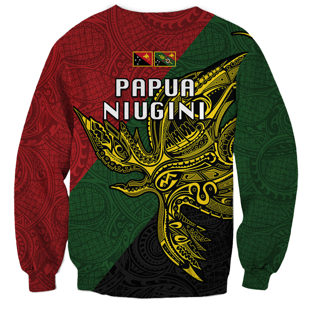 Papua New Guinea Chimbu Province Sweatshirt PNG Birds Of Paradise Polynesian Arty Style LT03 - Polynesian Pride