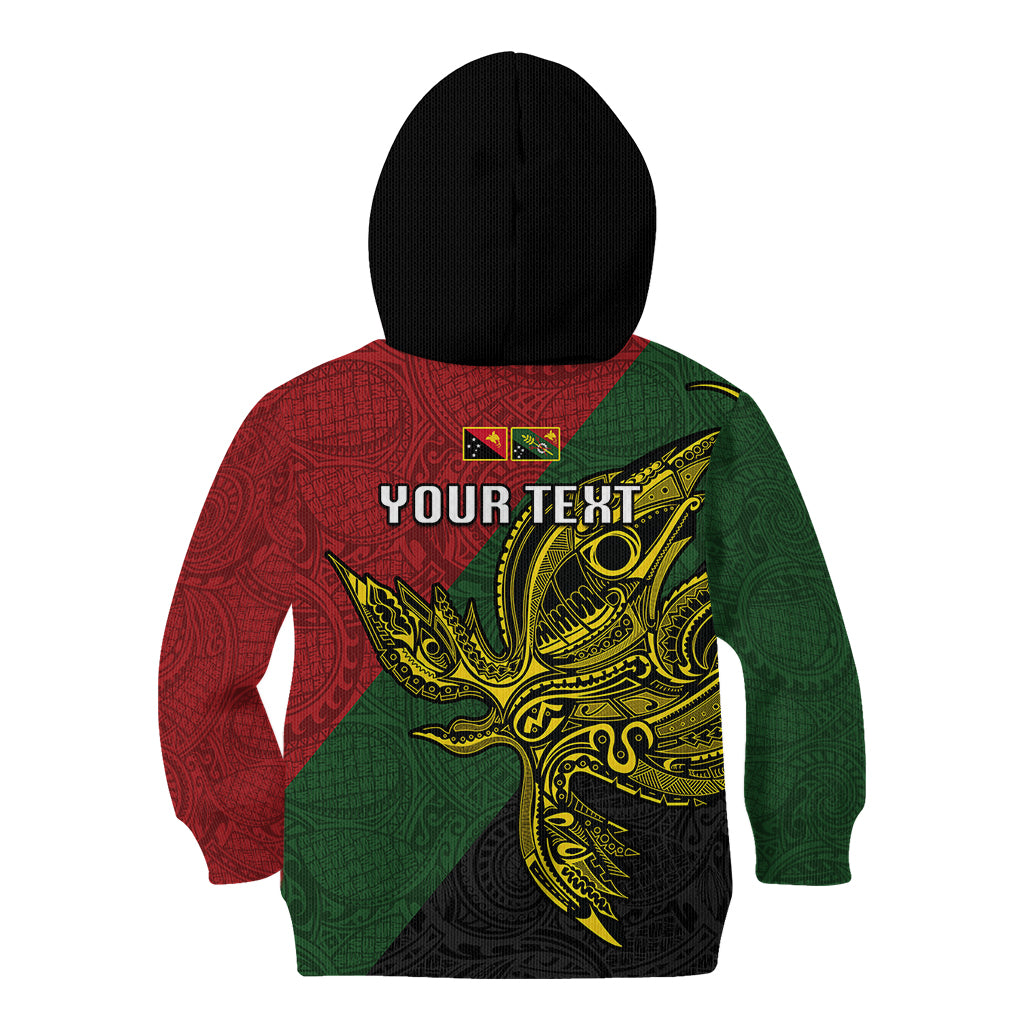Custom Papua New Guinea Chimbu Province Kid Hoodie PNG Birds Of Paradise Polynesian Arty Style LT03 - Polynesian Pride