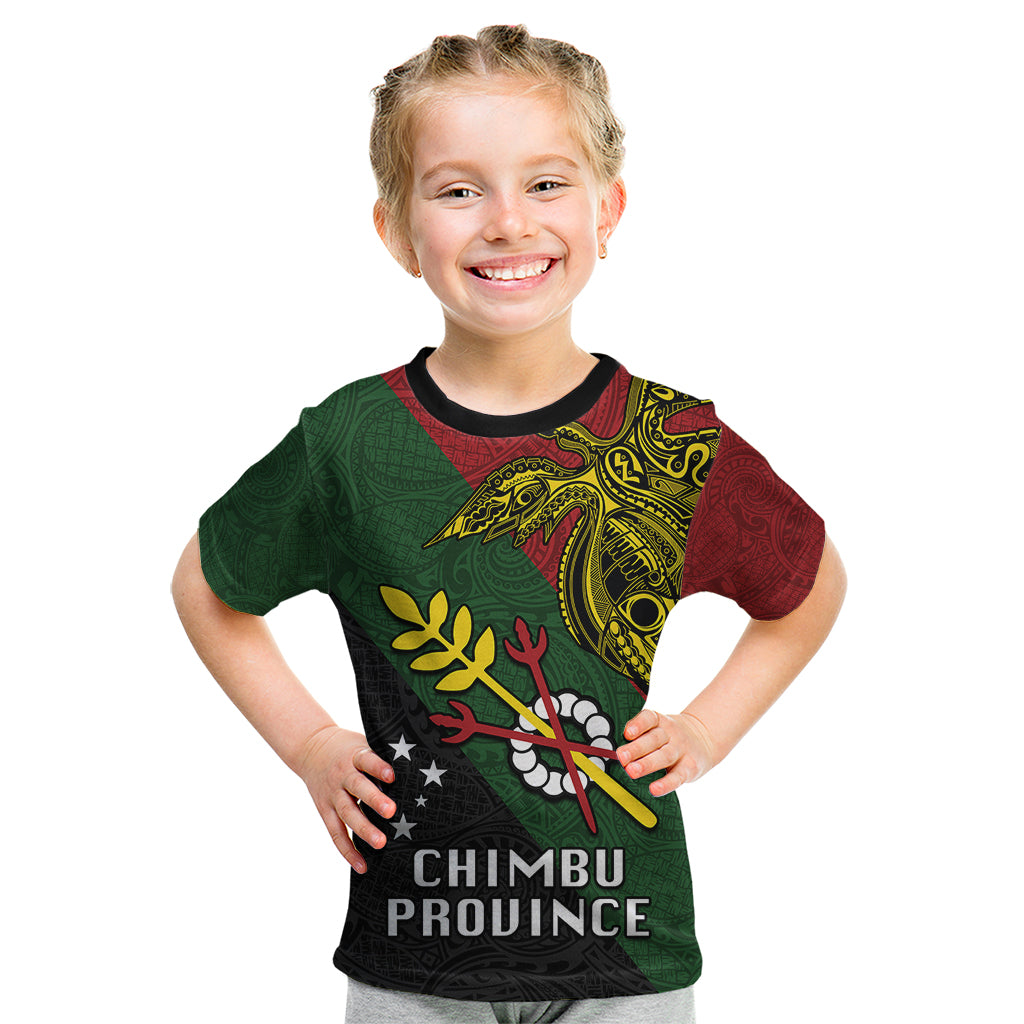 Custom Papua New Guinea Chimbu Province Kid T Shirt PNG Birds Of Paradise Polynesian Arty Style LT03 Green - Polynesian Pride