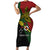 Custom Papua New Guinea Chimbu Province Short Sleeve Bodycon Dress PNG Birds Of Paradise Polynesian Arty Style LT03 Long Dress Green - Polynesian Pride